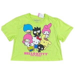 HELLO KITTY Hello Kitty and Friends Green Boxy Cropped Shirt Medium
